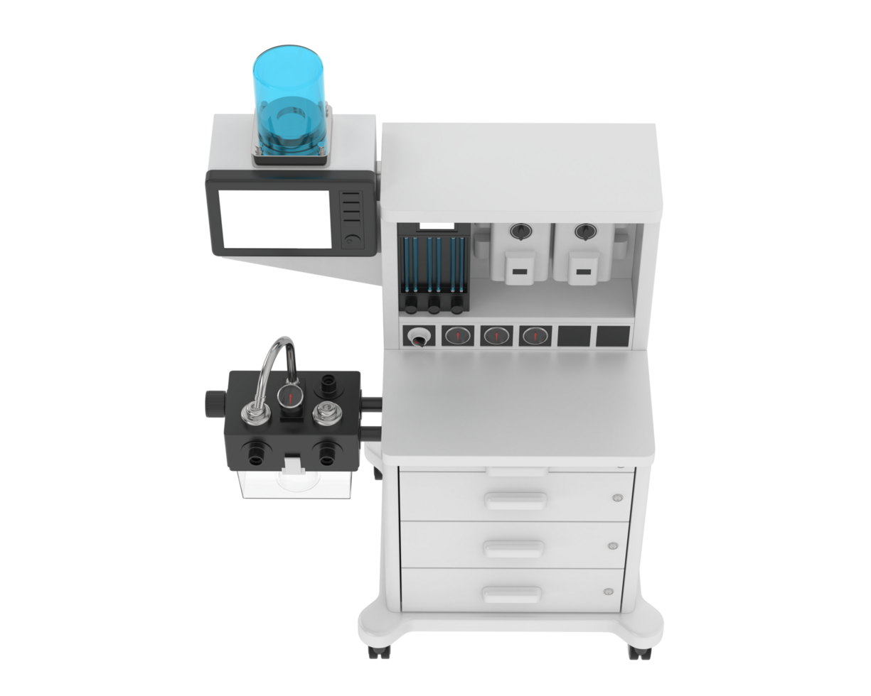 Anesthesia machine isolated on background. 3d rendering - illustration png