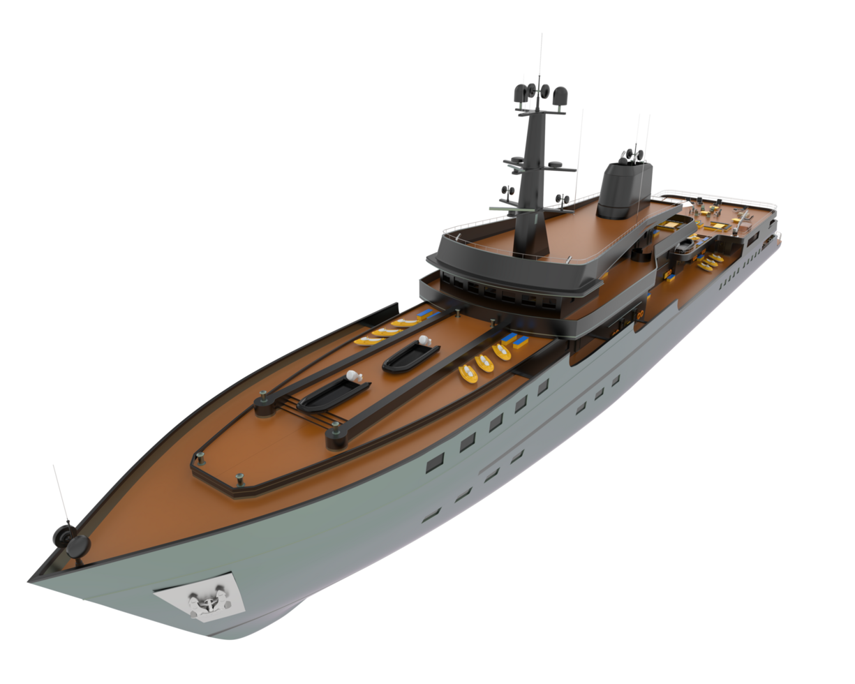 Mega yacht isolated on background. 3d rendering - illustration png
