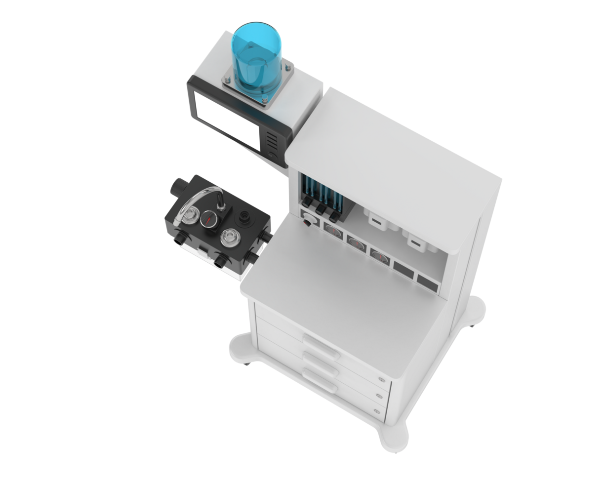 Anesthesia machine isolated on background. 3d rendering - illustration png