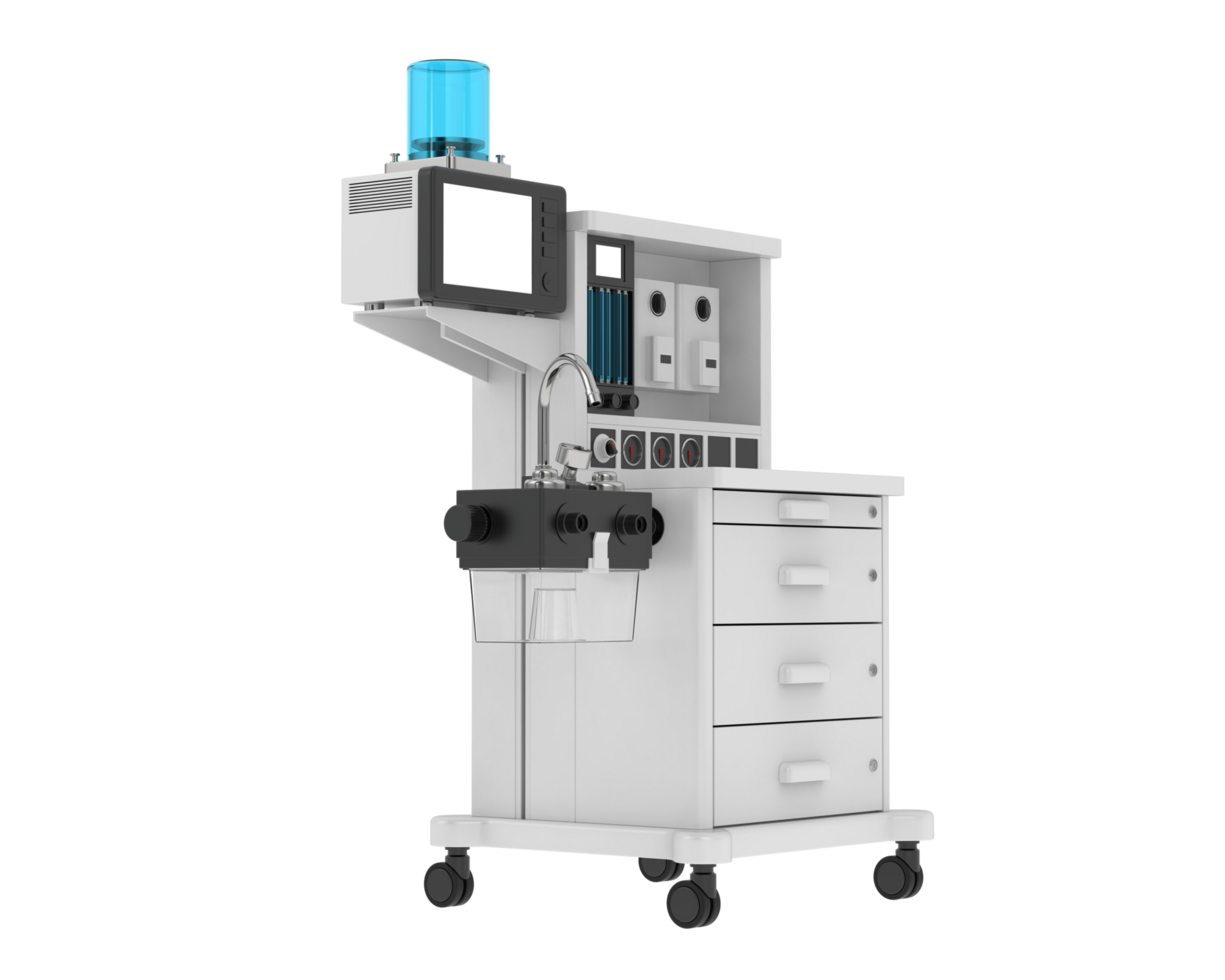 Anesthesia machine isolated on background. 3d rendering - illustration png