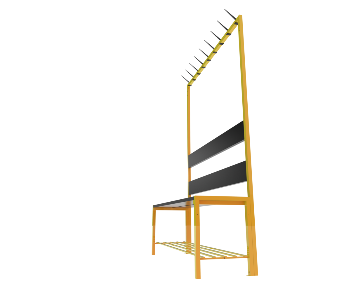 Locker room bench isolated on background. 3d rendering - illustration png