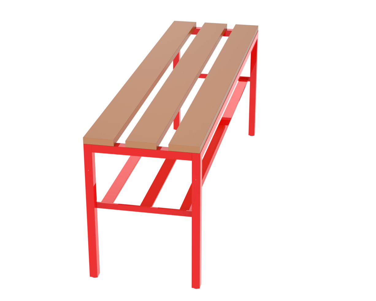 Locker room bench isolated on background. 3d rendering - illustration png