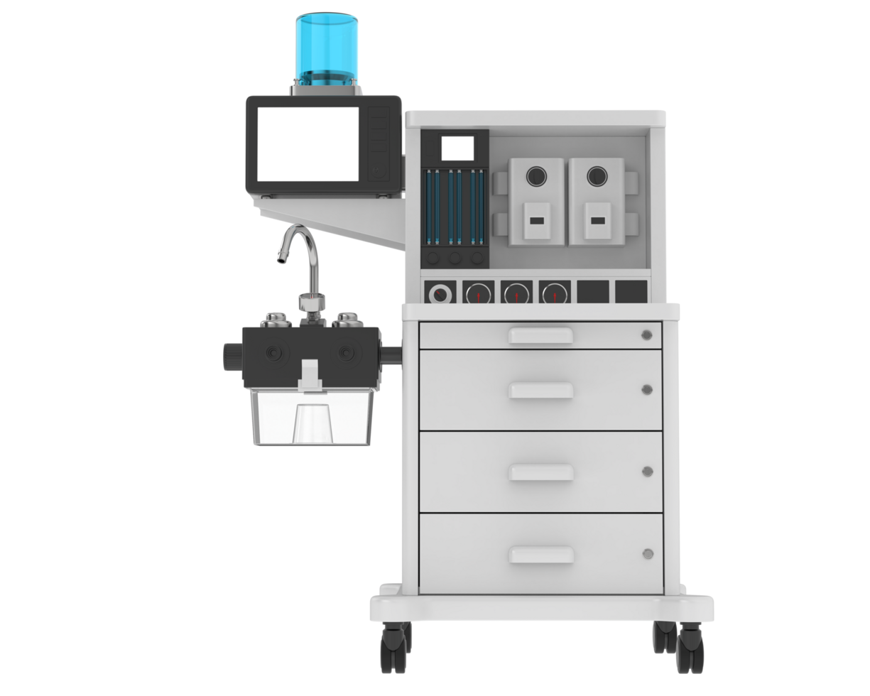 Anesthesia machine isolated on background. 3d rendering - illustration png