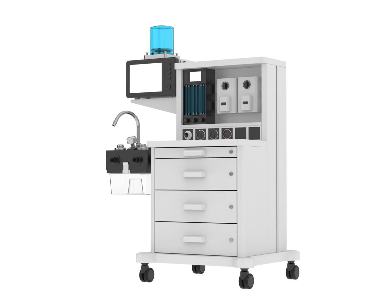 Anesthesia machine isolated on background. 3d rendering - illustration png