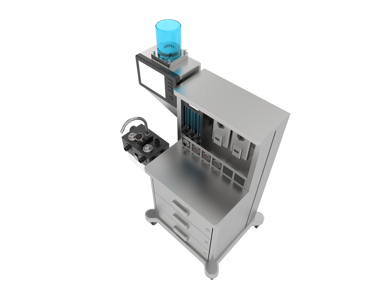 Anesthesia machine isolated on background. 3d rendering - illustration png