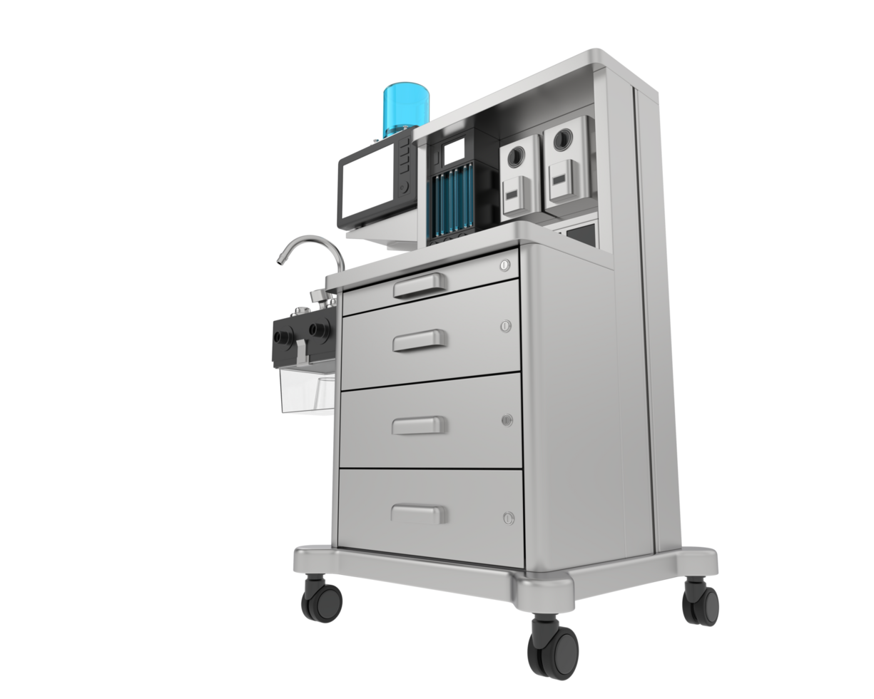 Anesthesia machine isolated on background. 3d rendering - illustration png
