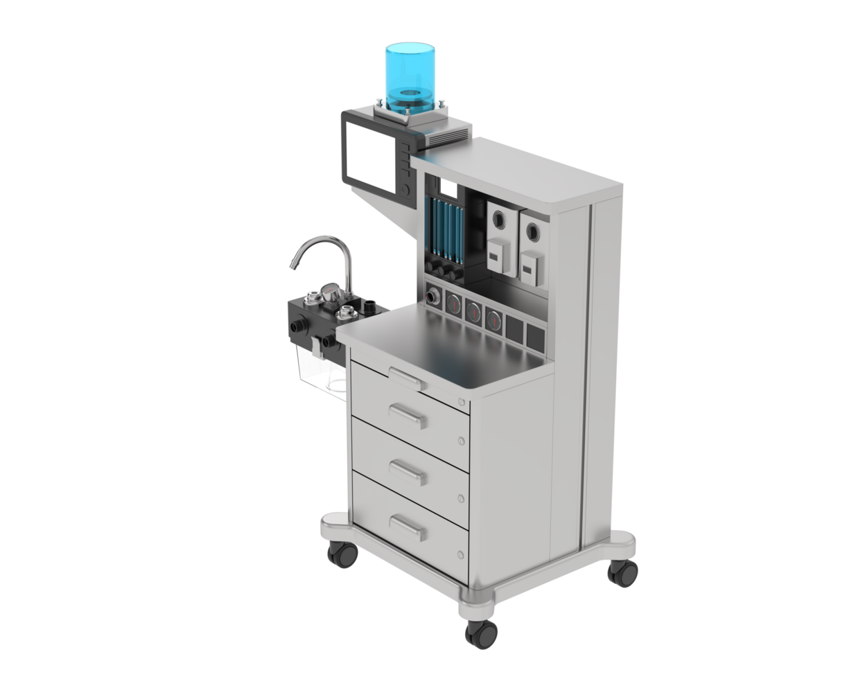 Anesthesia machine isolated on background. 3d rendering - illustration png