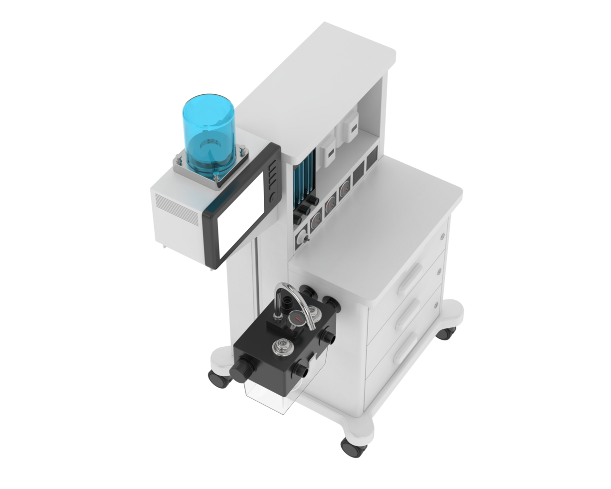 Anesthesia machine isolated on background. 3d rendering - illustration png