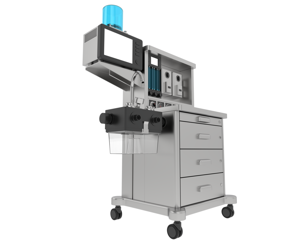 Anesthesia machine isolated on background. 3d rendering - illustration png