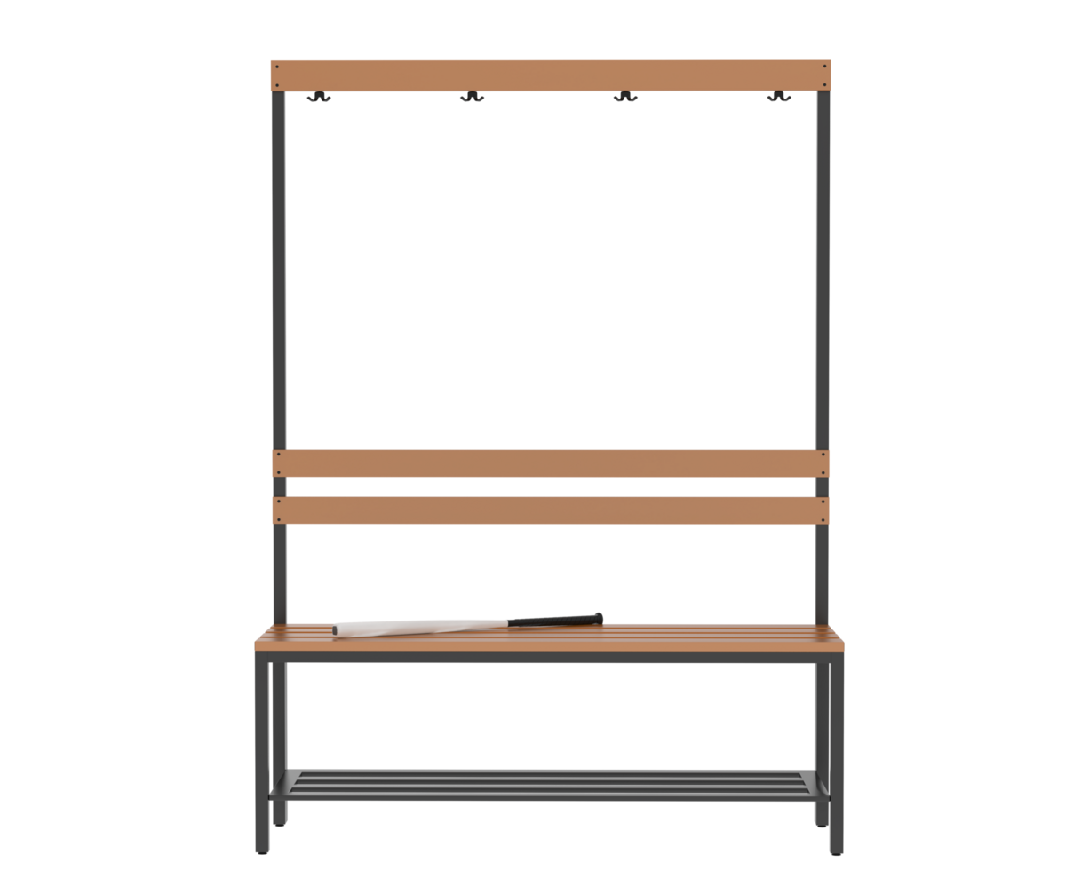 Locker room bench isolated on background. 3d rendering - illustration png