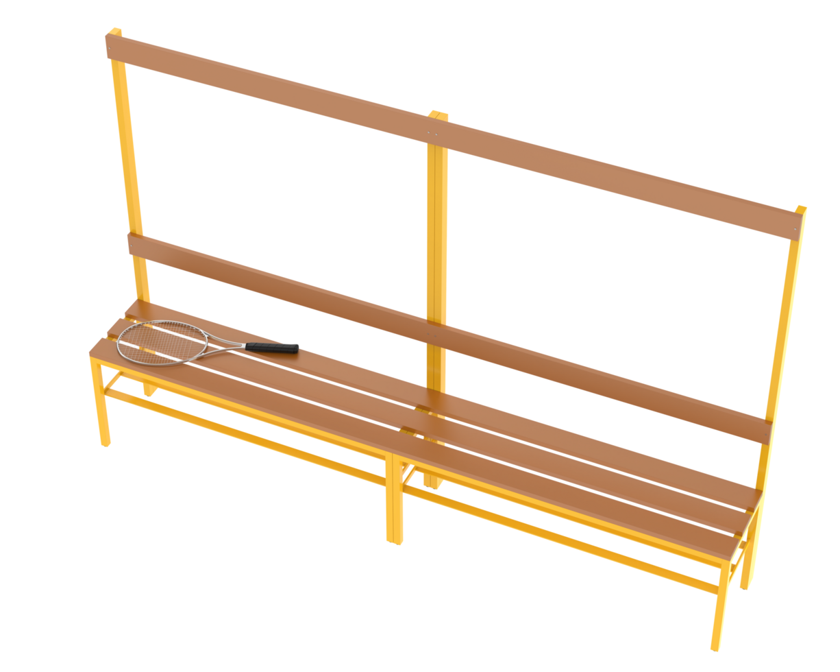 Locker room bench isolated on background. 3d rendering - illustration png