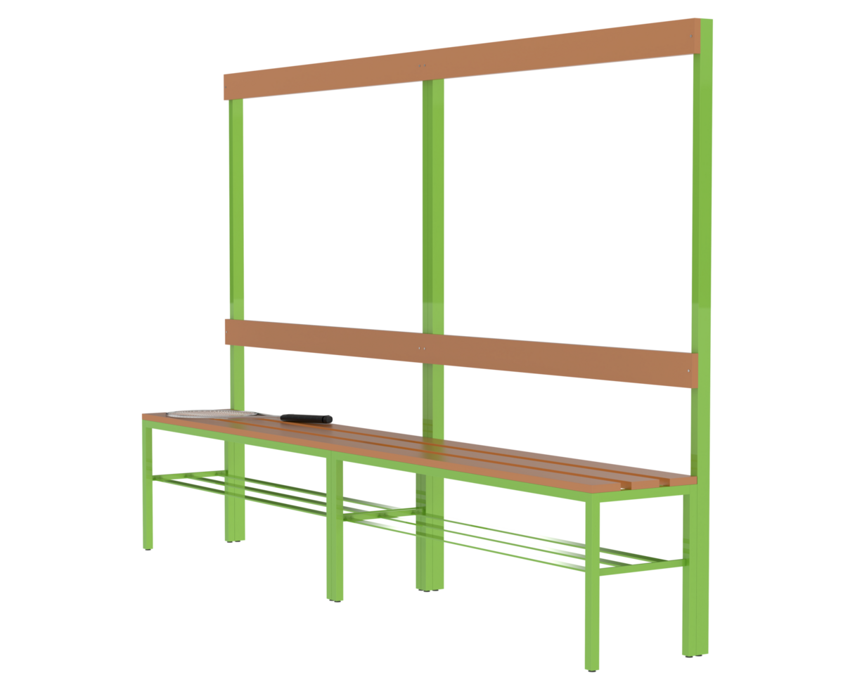 Locker room bench isolated on background. 3d rendering - illustration png