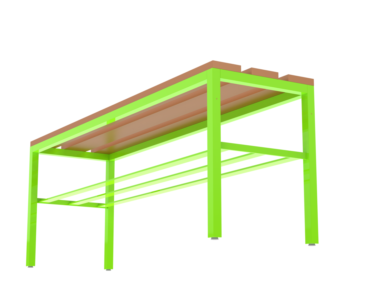 Locker room bench isolated on background. 3d rendering - illustration png
