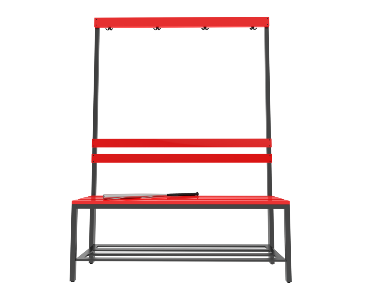 Locker room bench isolated on background. 3d rendering - illustration png