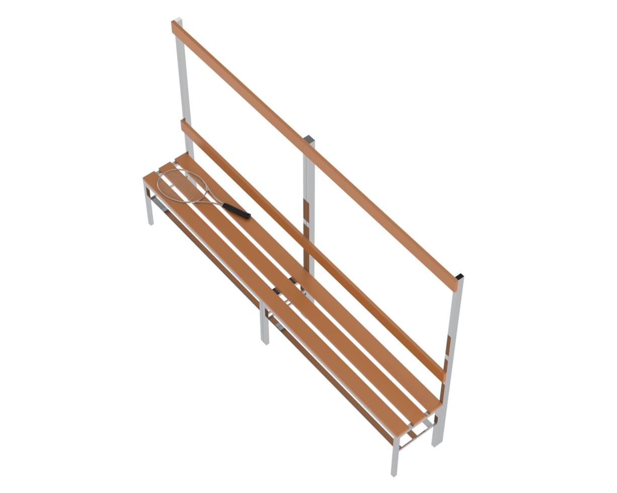Locker room bench isolated on background. 3d rendering - illustration png