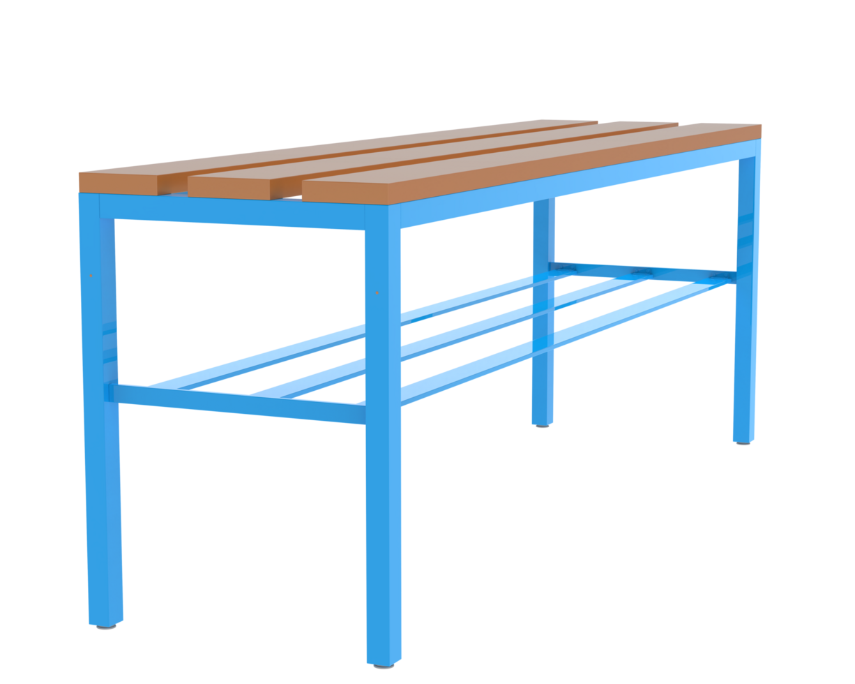 Locker room bench isolated on background. 3d rendering - illustration png
