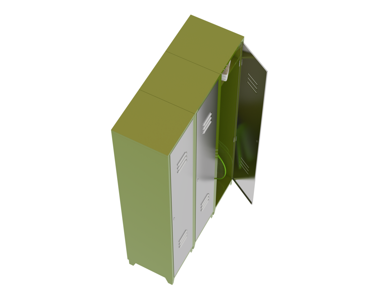 Gym lockers isolated on background. 3d rendering - illustration png