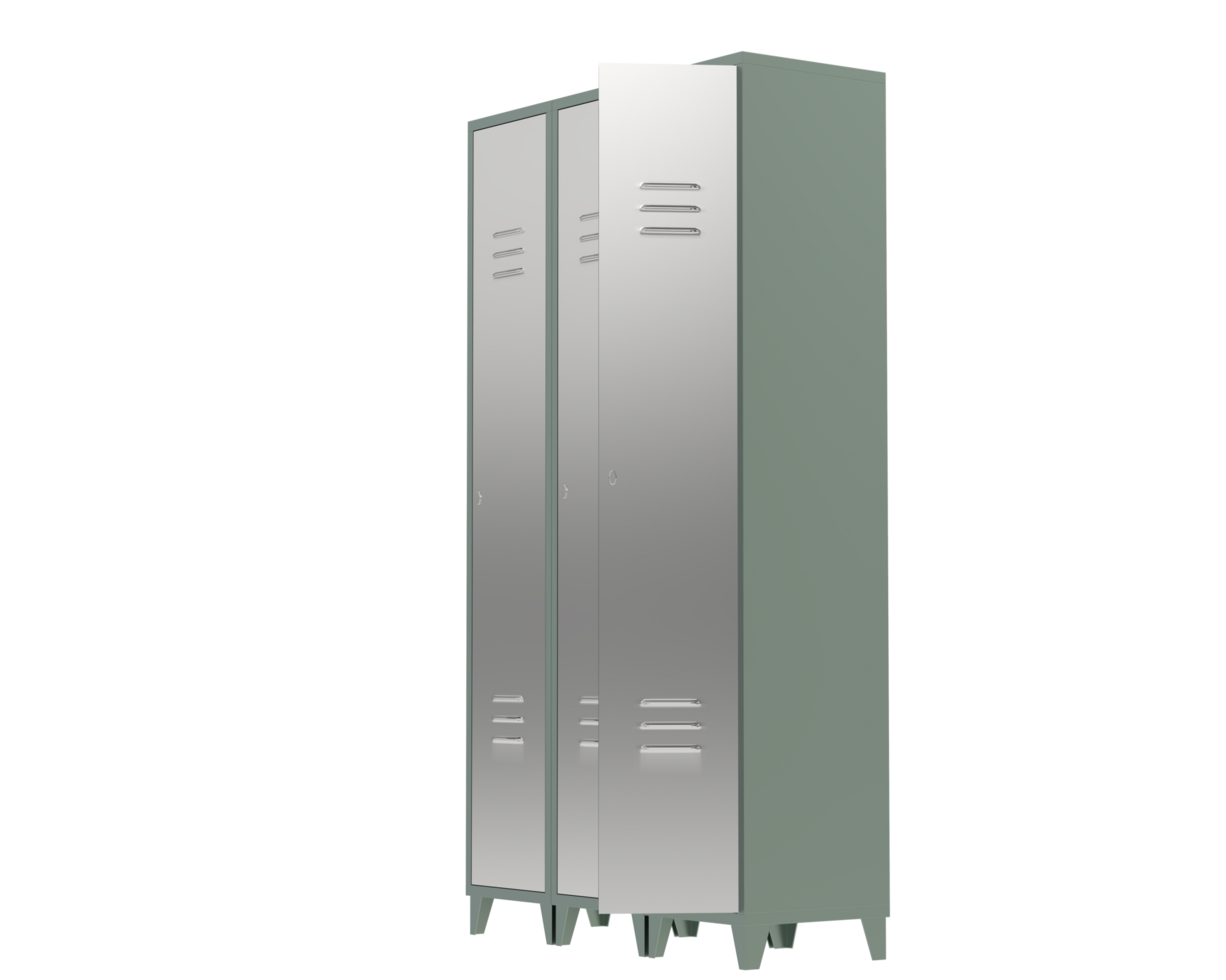 Gym lockers isolated on background. 3d rendering - illustration png