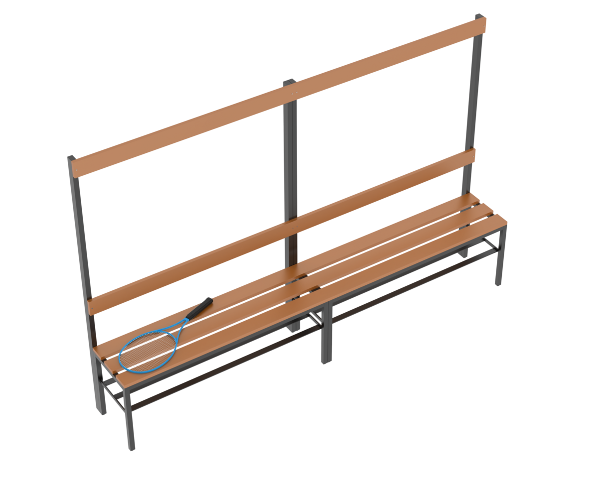 Locker room bench isolated on background. 3d rendering - illustration png