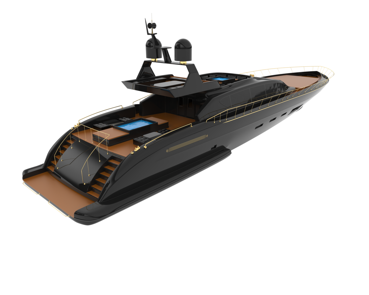 Luxury yacht isolated on background. 3d rendering - illustration png
