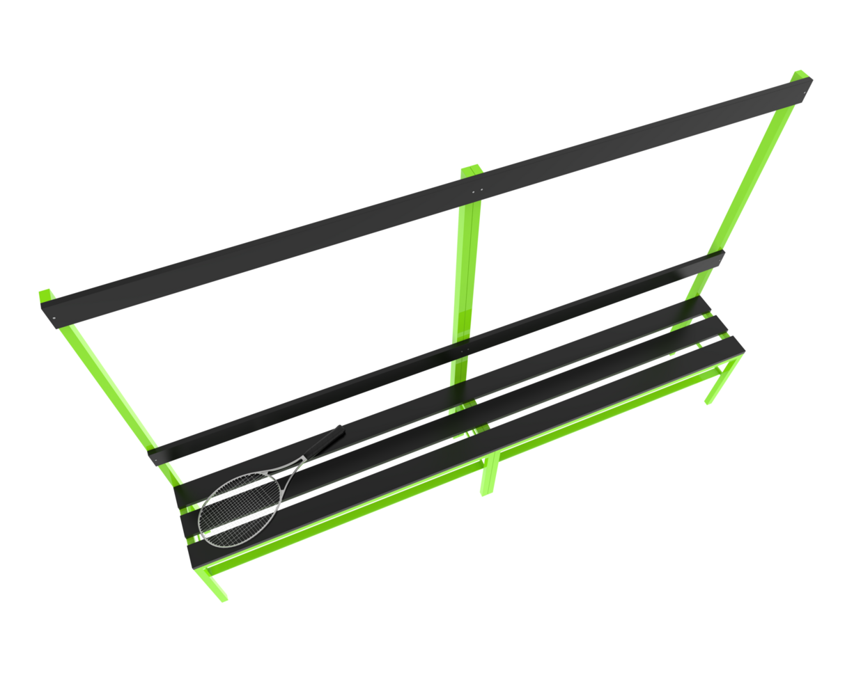 Locker room bench isolated on background. 3d rendering - illustration png