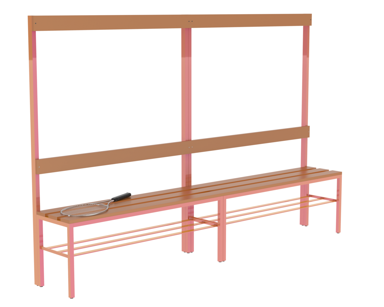 Locker room bench isolated on background. 3d rendering - illustration png