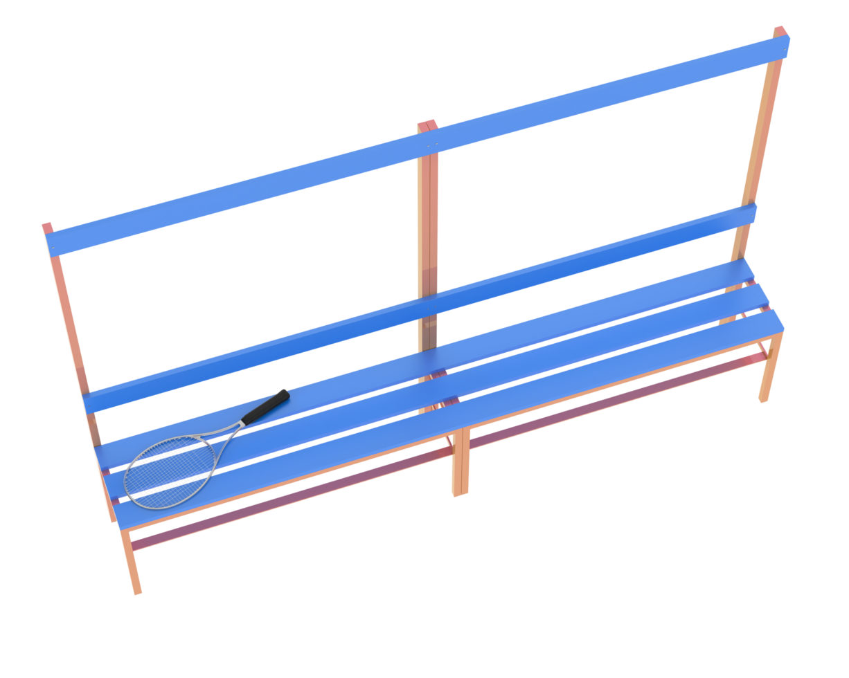Locker room bench isolated on background. 3d rendering - illustration png