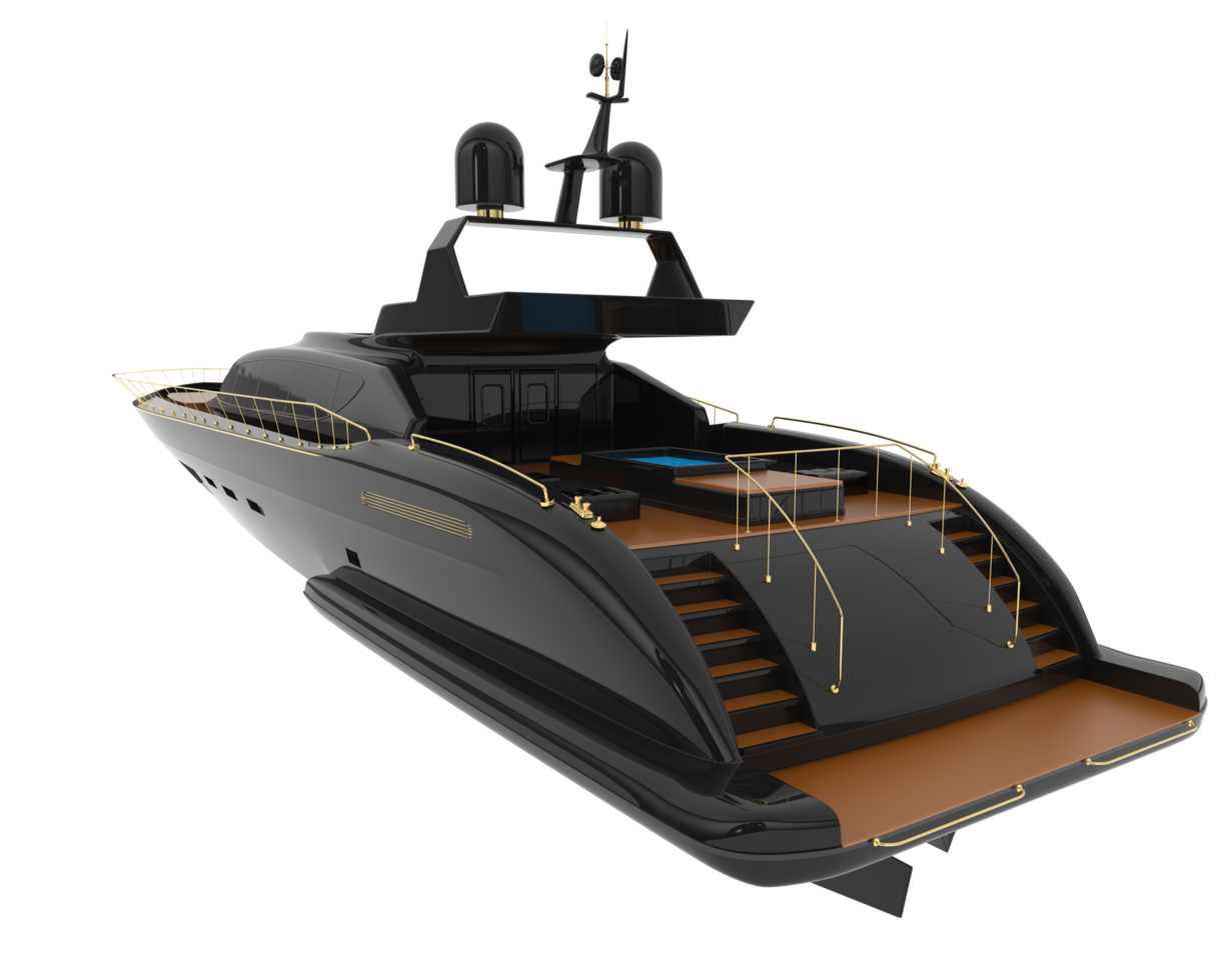 Luxury yacht isolated on background. 3d rendering - illustration png