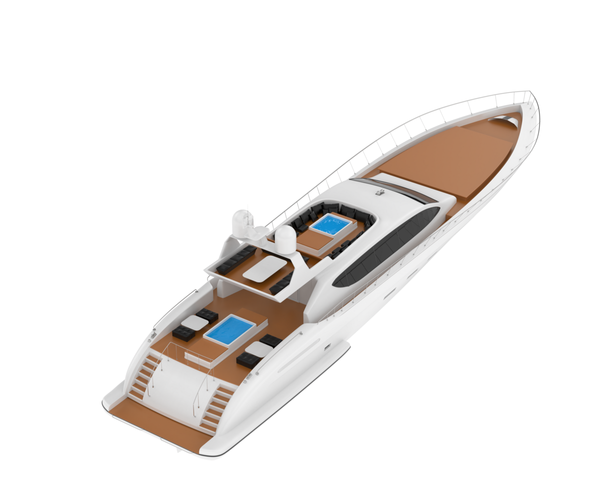 Luxury yacht isolated on background. 3d rendering - illustration png