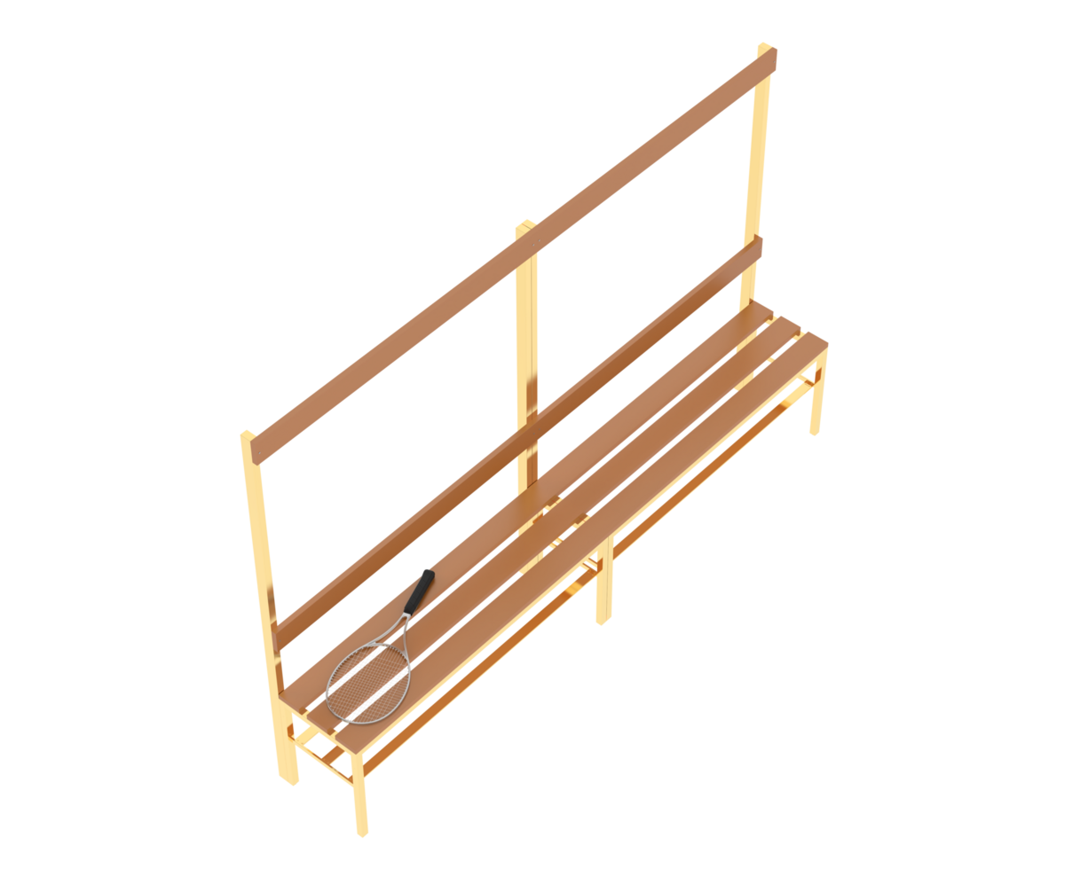 Locker room bench isolated on background. 3d rendering - illustration png