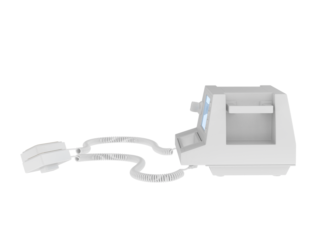Defibrillator isolated on background. 3d rendering - illustration png