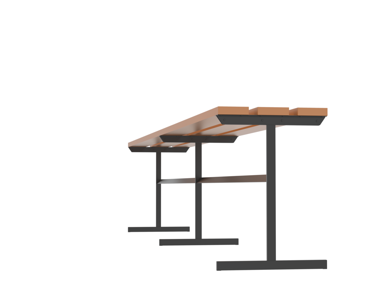 Locker room bench isolated on background. 3d rendering - illustration png
