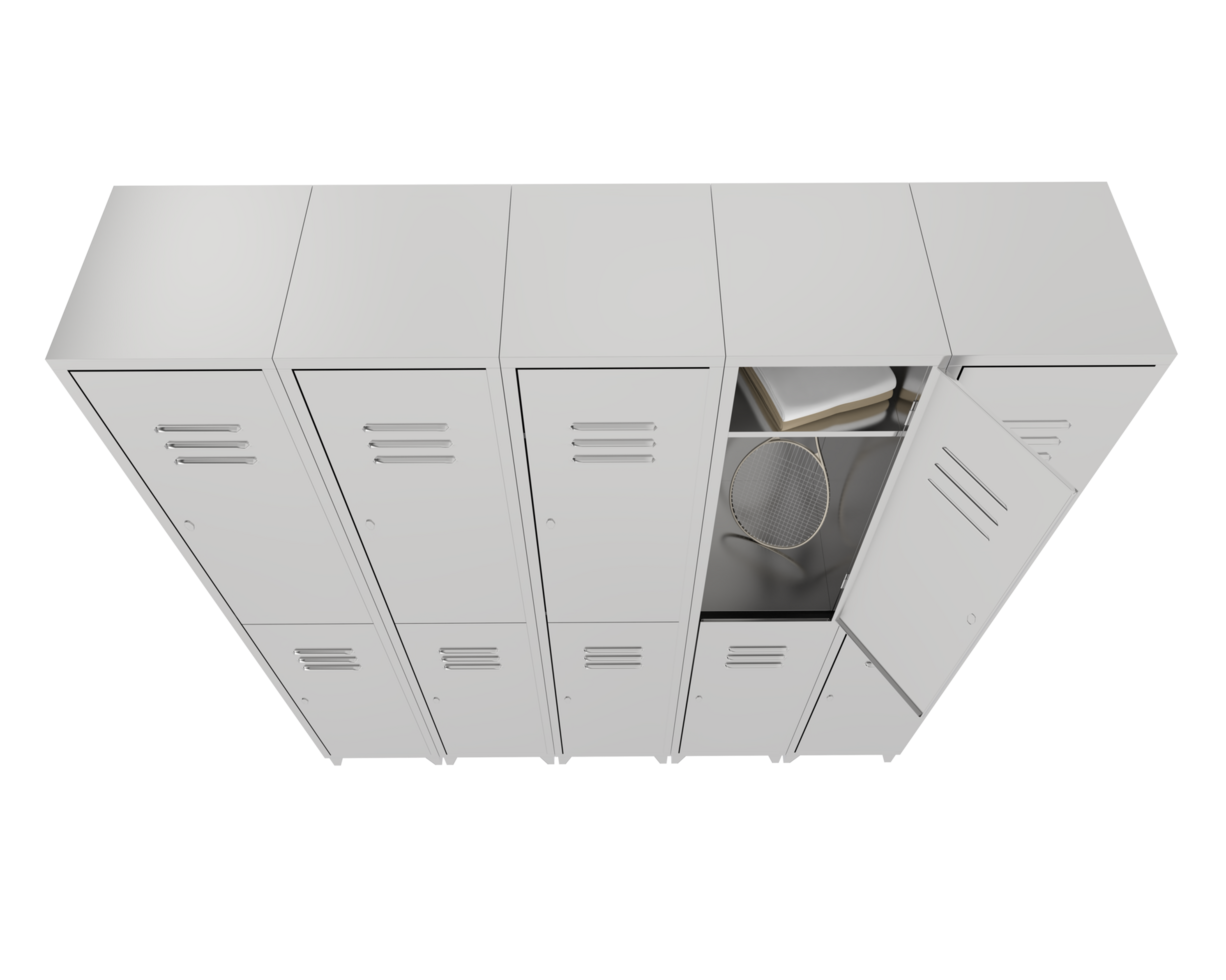 Gym lockers isolated on background. 3d rendering - illustration png