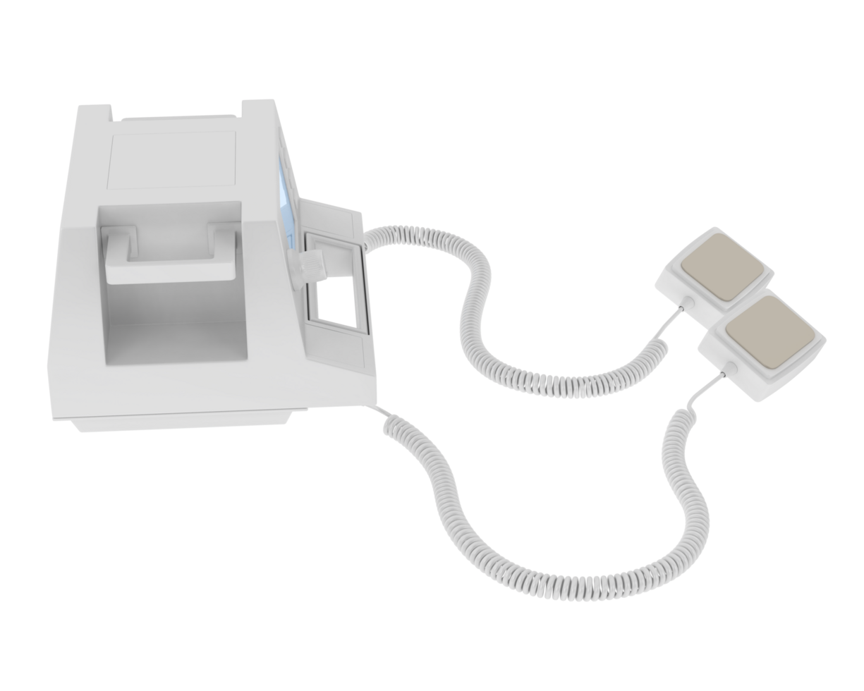 Defibrillator isolated on background. 3d rendering - illustration png