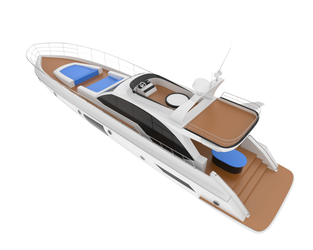Luxury yacht isolated on background. 3d rendering - illustration png