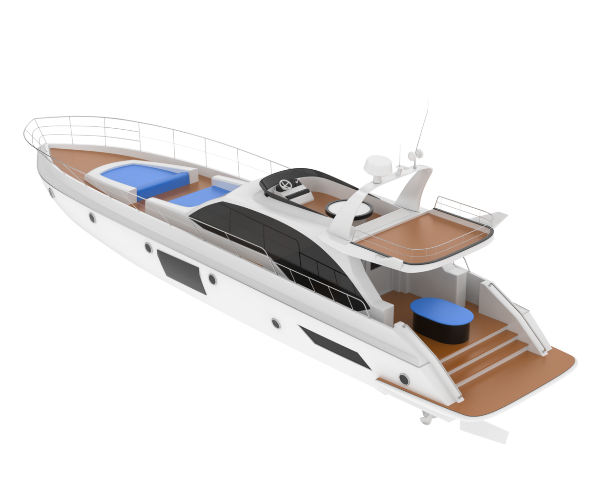Luxury yacht isolated on background. 3d rendering - illustration png