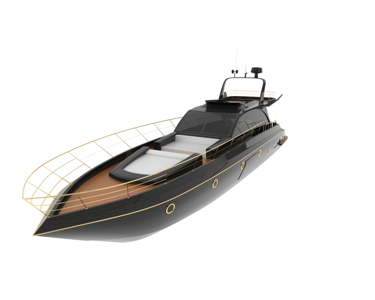 Luxury yacht isolated on background. 3d rendering - illustration png