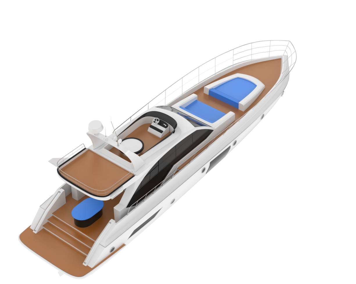 Luxury yacht isolated on background. 3d rendering - illustration png