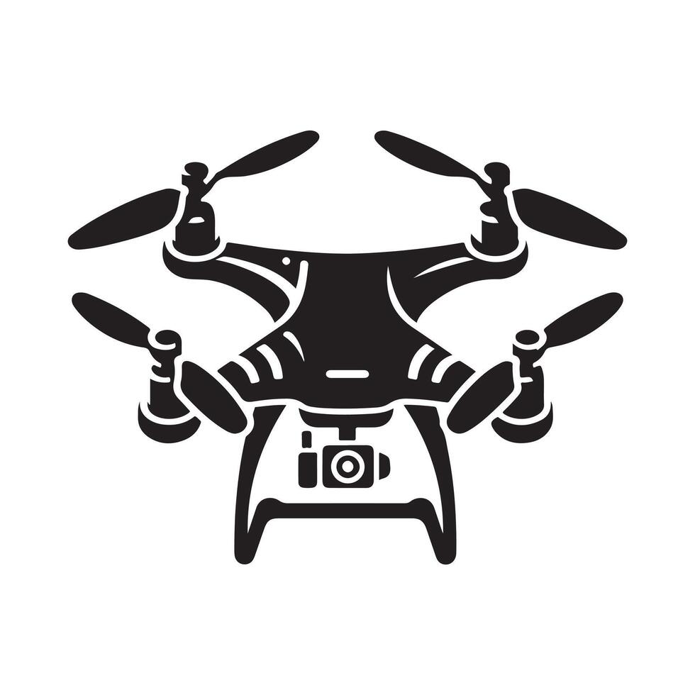 Drone silhouette art illustration. vector
