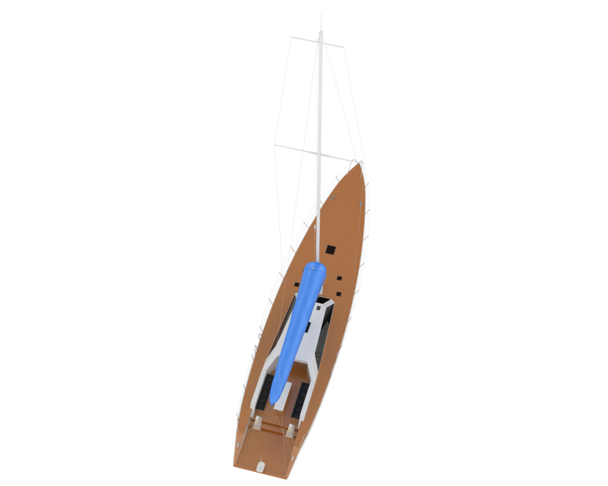 Sail boat isolated on background. 3d rendering - illustration png