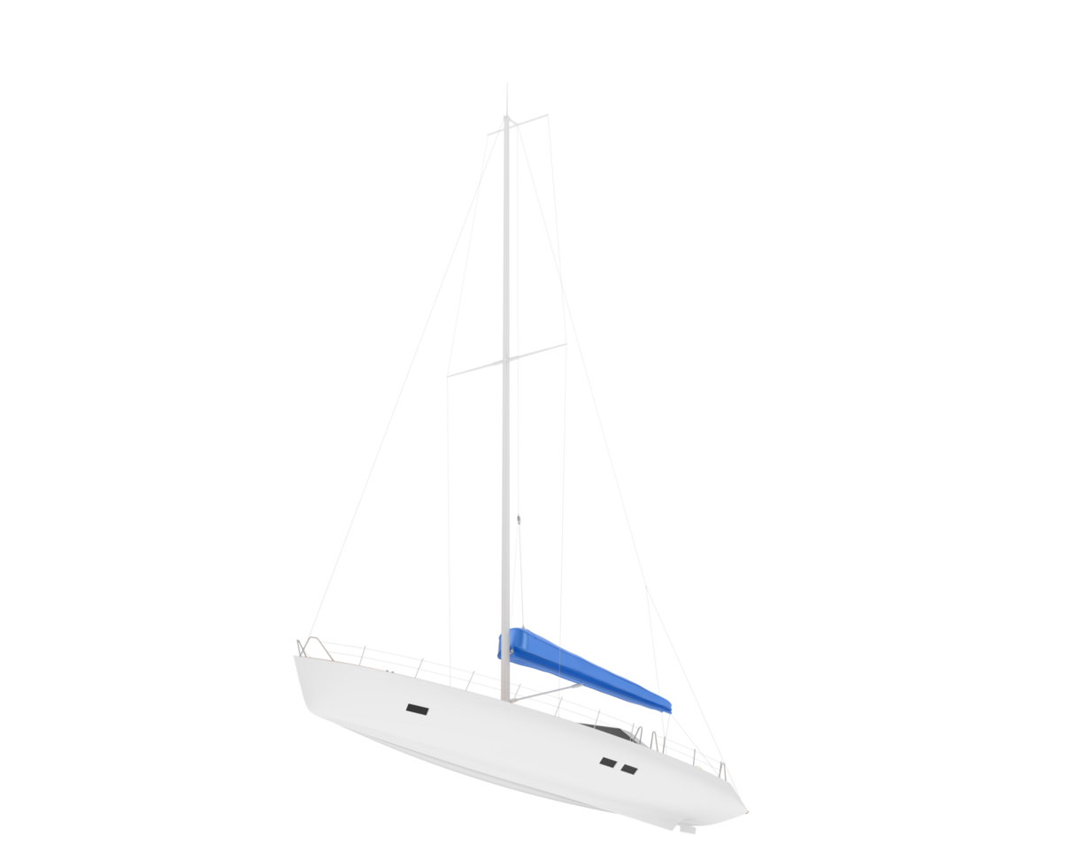 Sail boat isolated on background. 3d rendering - illustration png