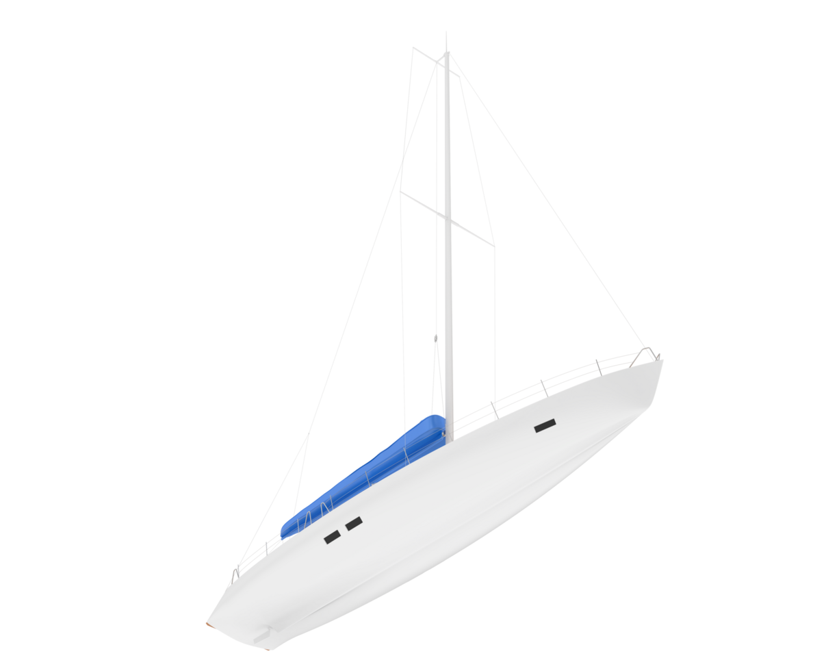 Sail boat isolated on background. 3d rendering - illustration png