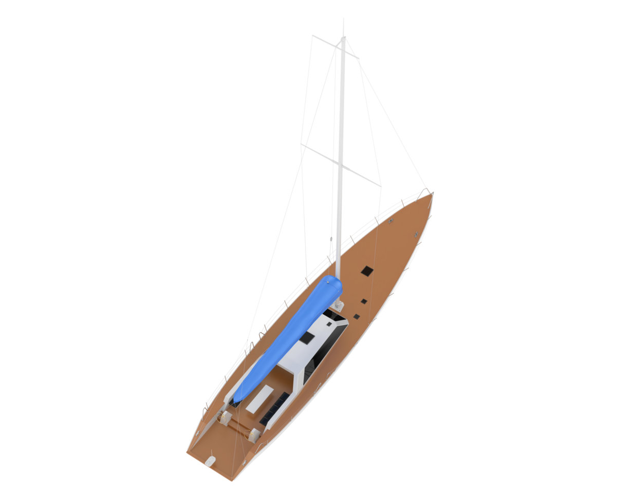 Sail boat isolated on background. 3d rendering - illustration png