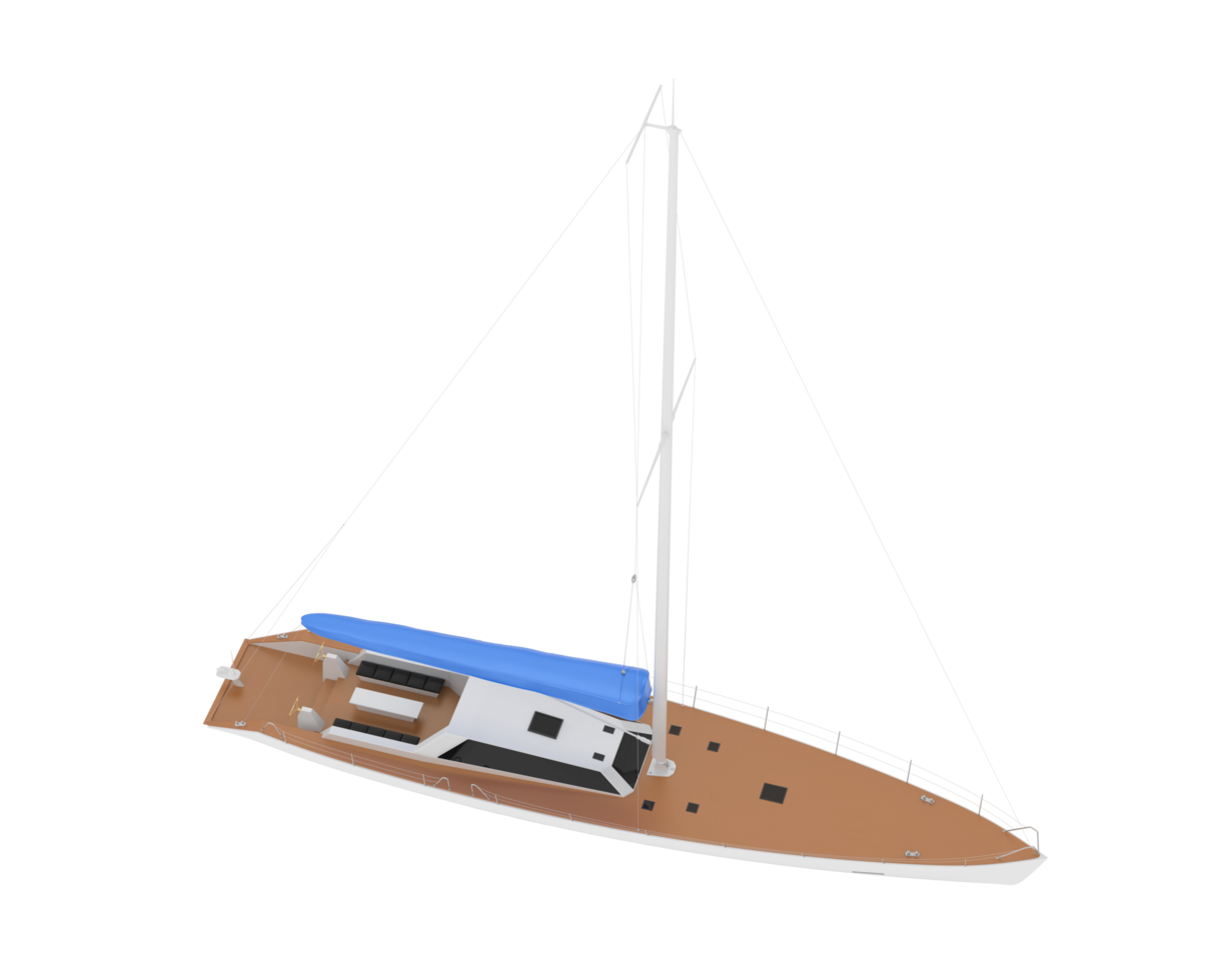 Sail boat isolated on background. 3d rendering - illustration png