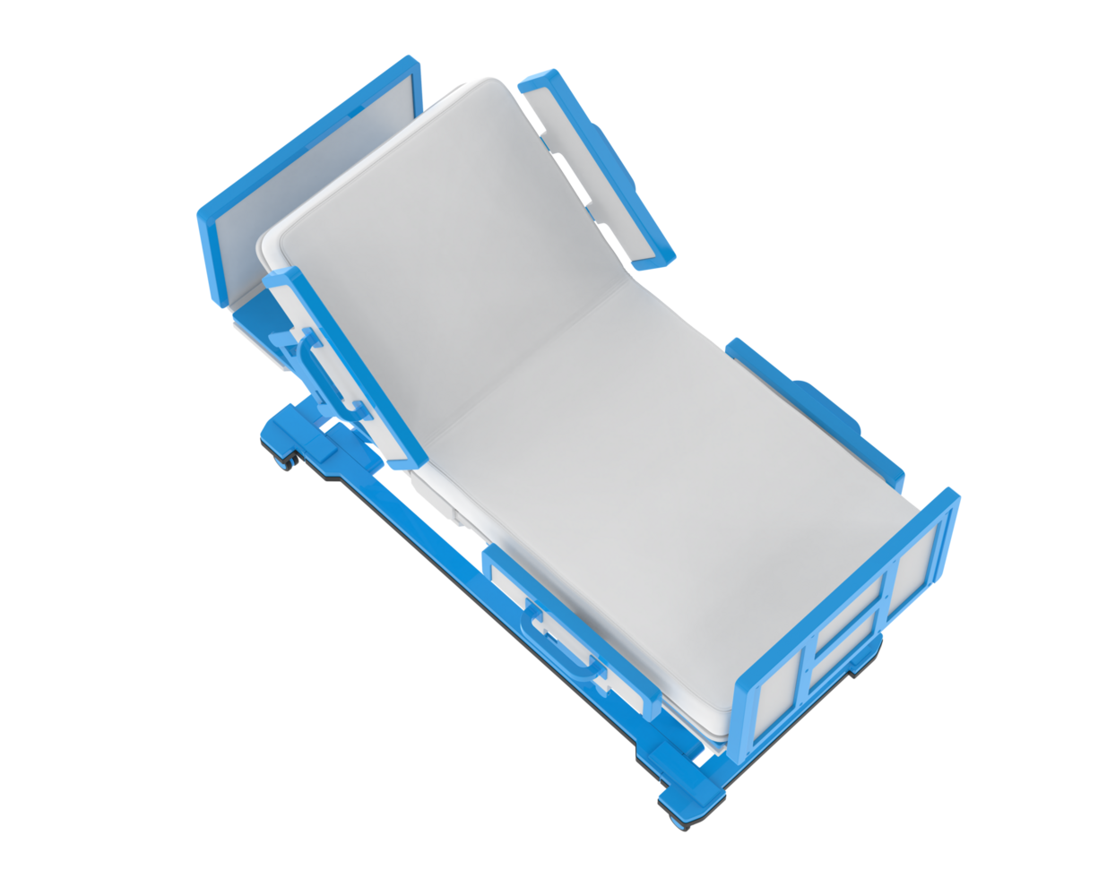 Hospital bed isolated on background. 3d rendering - illustration png