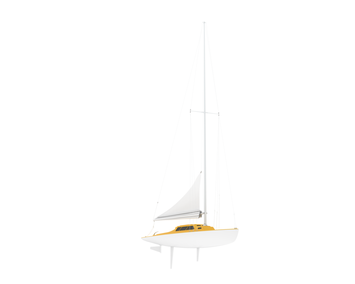 Sail boat isolated on background. 3d rendering - illustration png