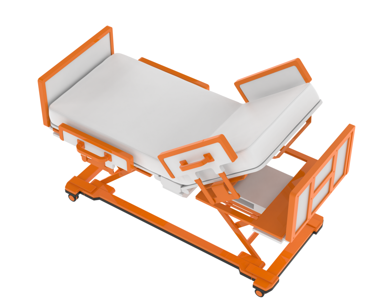Hospital bed isolated on background. 3d rendering - illustration png