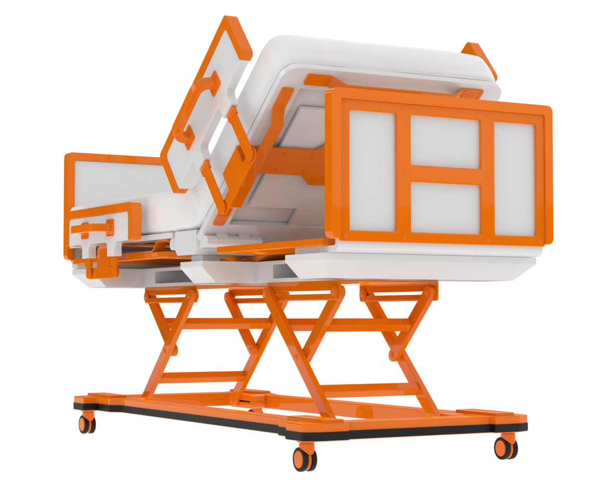 Hospital bed isolated on background. 3d rendering - illustration png
