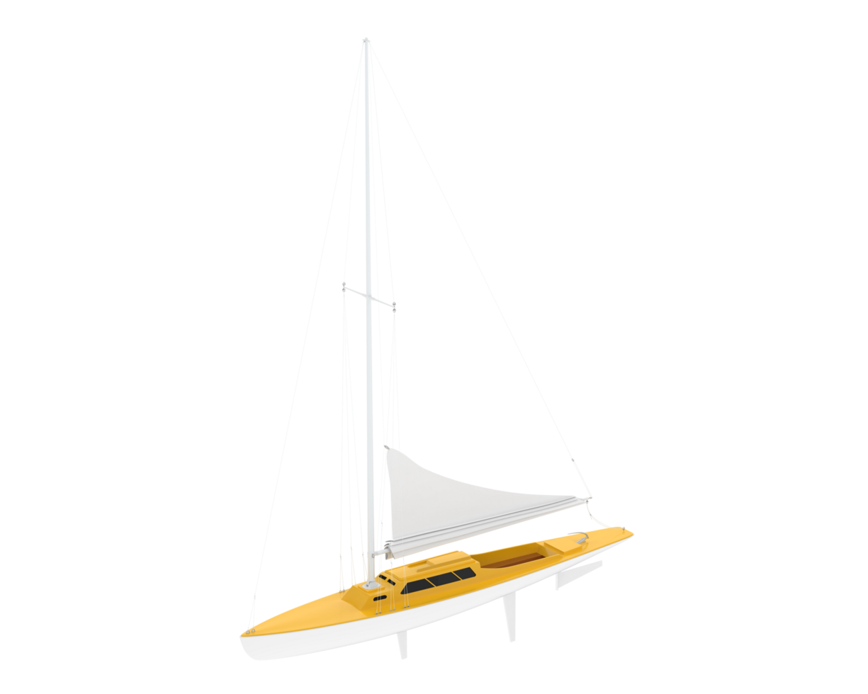 Sail boat isolated on background. 3d rendering - illustration png