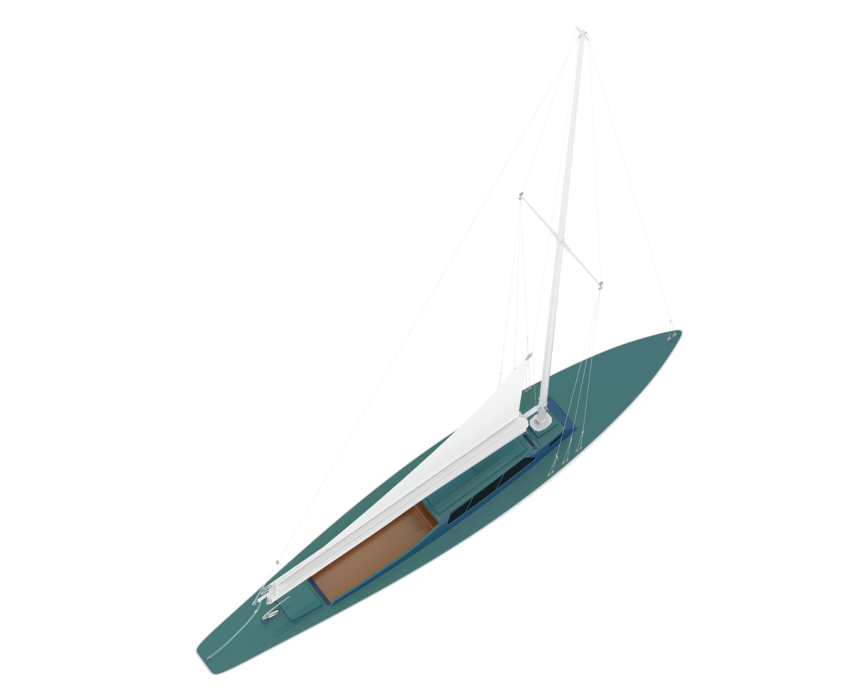 Sail boat isolated on background. 3d rendering - illustration png